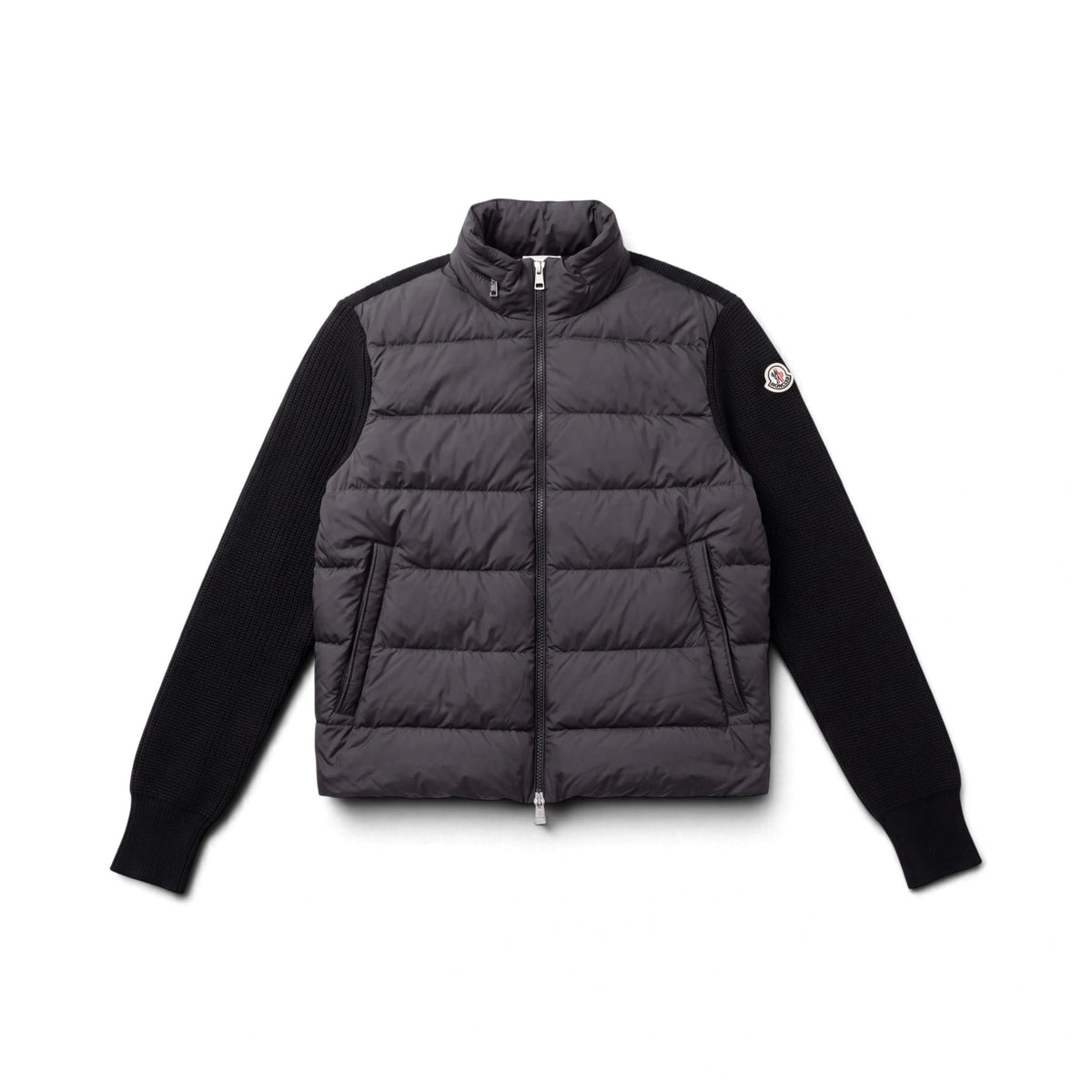Moncler Cardigan Bi-Matière Tricot à Capuche
