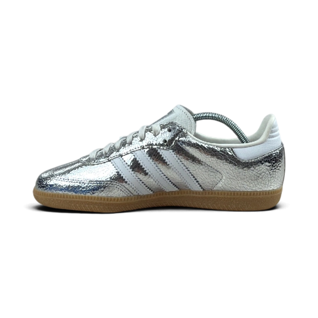 Adidas Samba OG Metallic Silver Cracked Leather