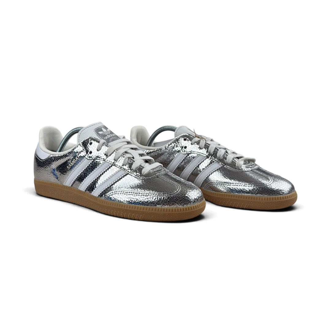Adidas Samba OG Metallic Silver Cracked Leather