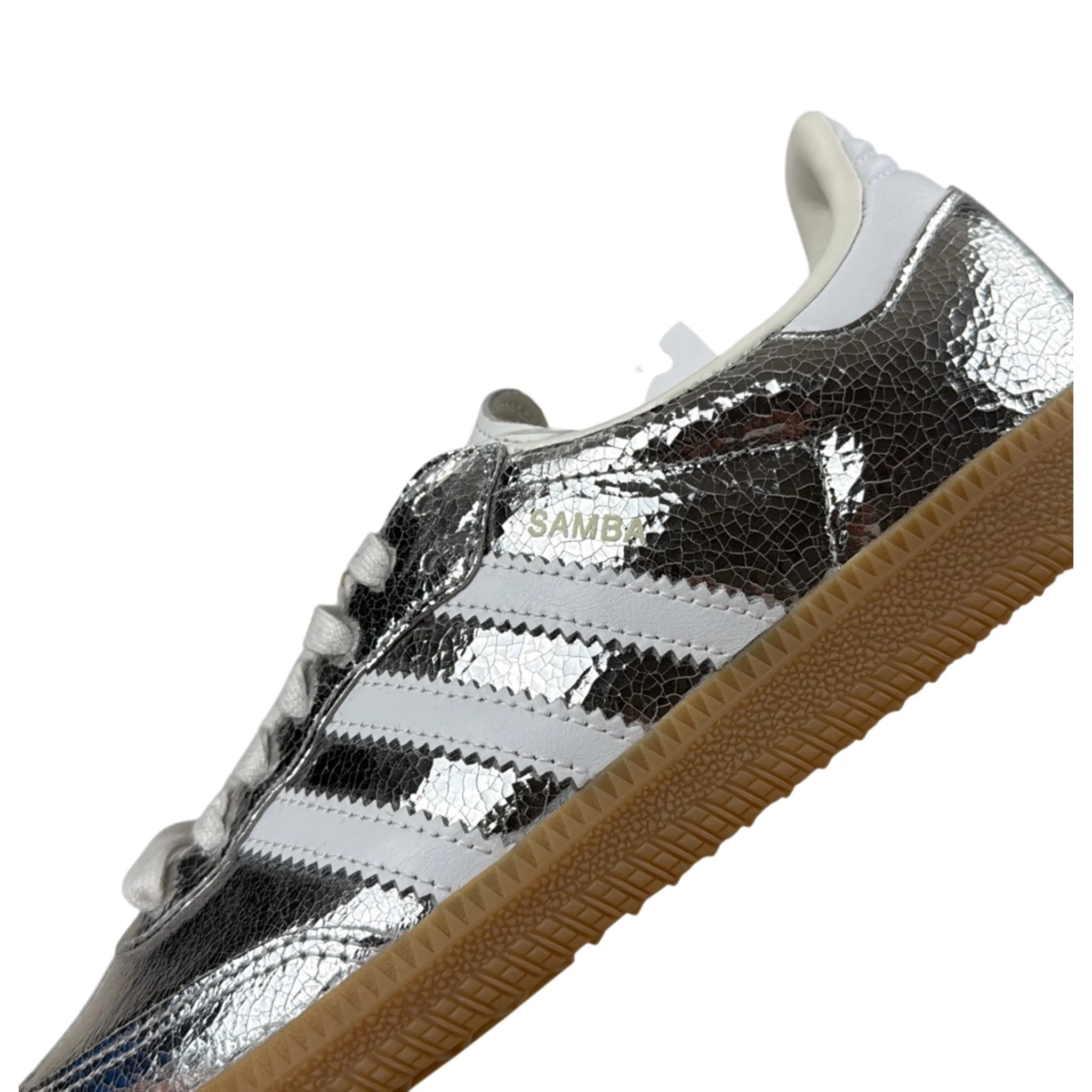 Adidas Samba OG Metallic Silver Cracked Leather