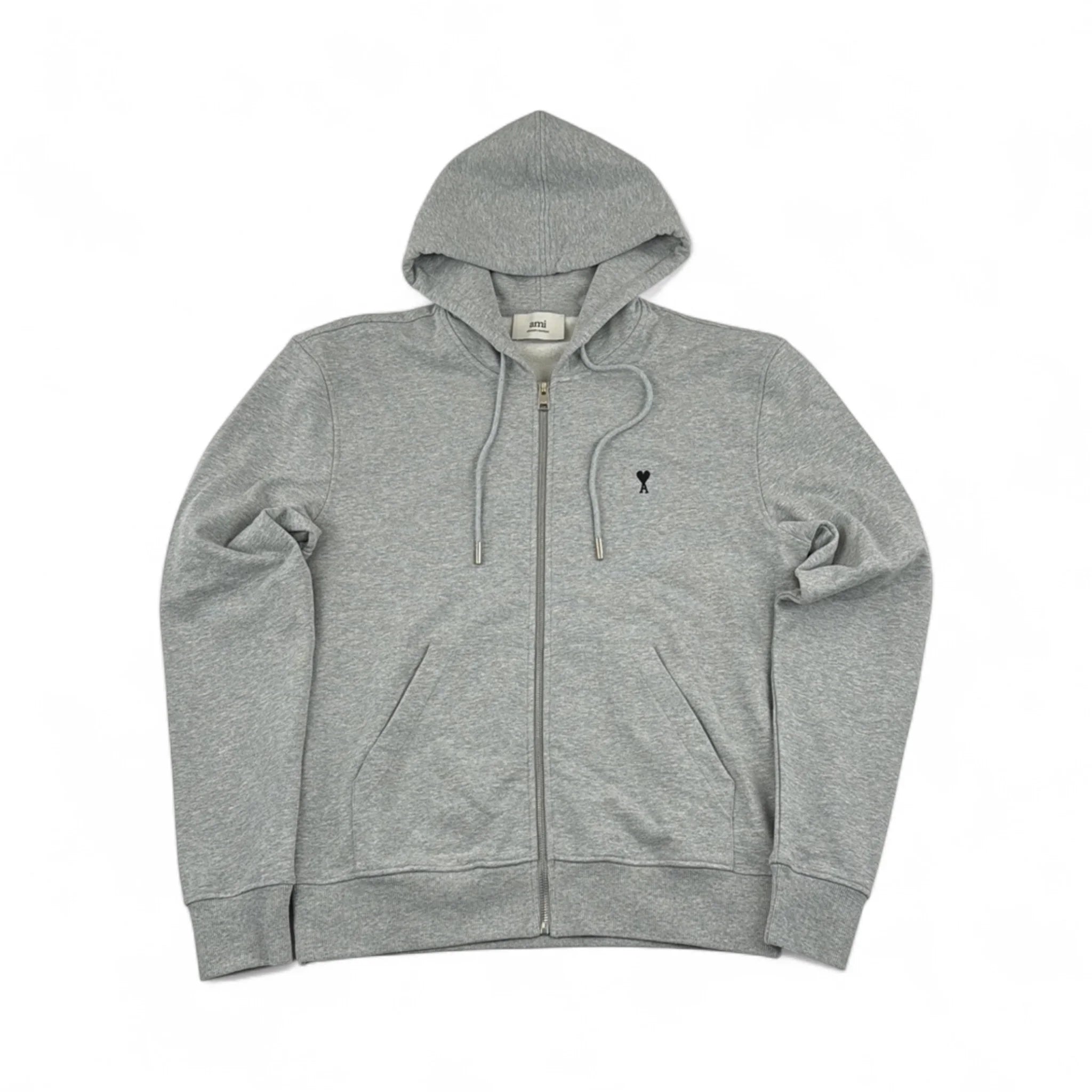 Ami Paris Zip Capuche Grise — Taille L — Photo 1/3 #État_Occasion · Bon avec défauts mineurs
