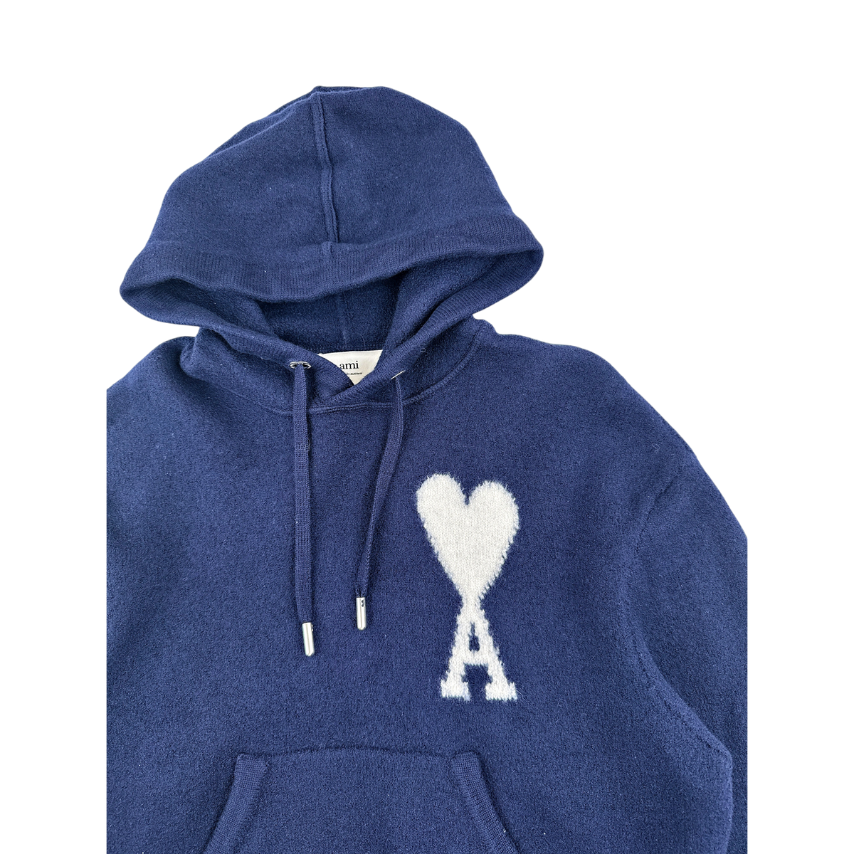 AMI Paris Sweat à Capuche Laine Coeur Blanc — Taille M — Photo 2/3 #État_Très bon état