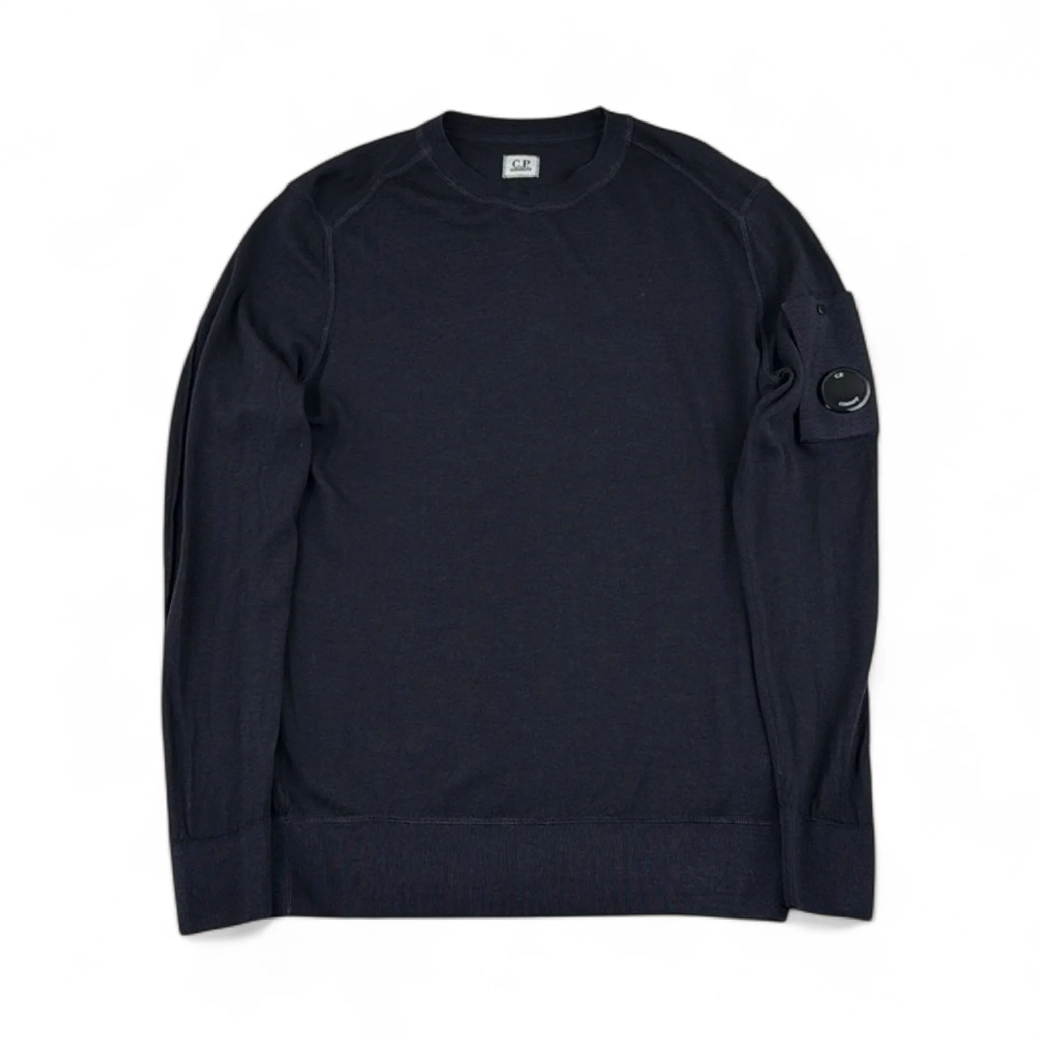 C.P. Company Pull Col Rond Fin Hooded — Taille L — Photo 1/3 #État_Occasion · Bon avec défauts mineurs