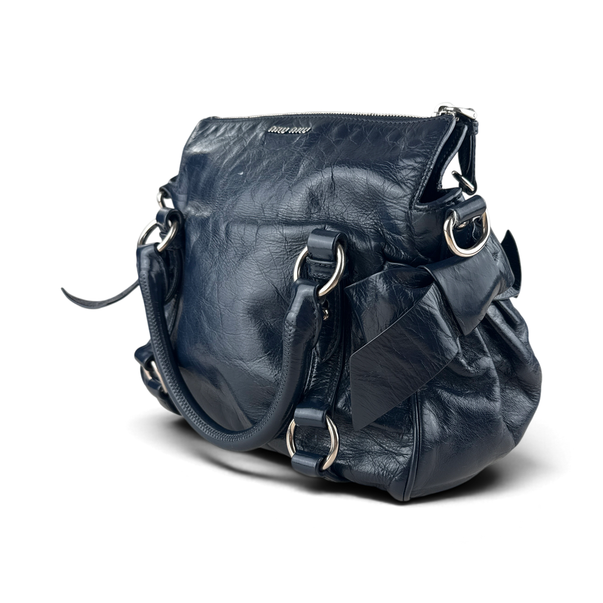 Miu Miu Sac Bleu Leather — Taille UNIQUE — Photo 2/7 #État_Très bon état