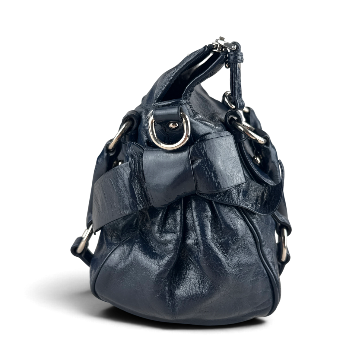 Miu Miu Sac Bleu Leather — Taille UNIQUE — Photo 3/7 #État_Très bon état