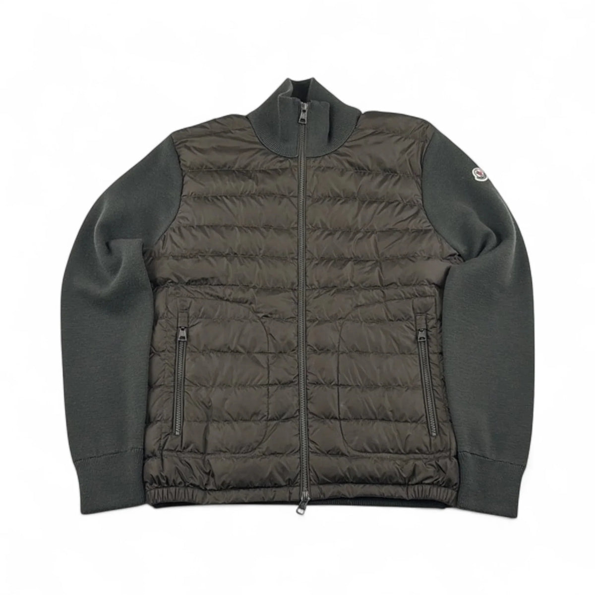 Cardigan Moncler bi-matière sans capuche disponible chez Prego