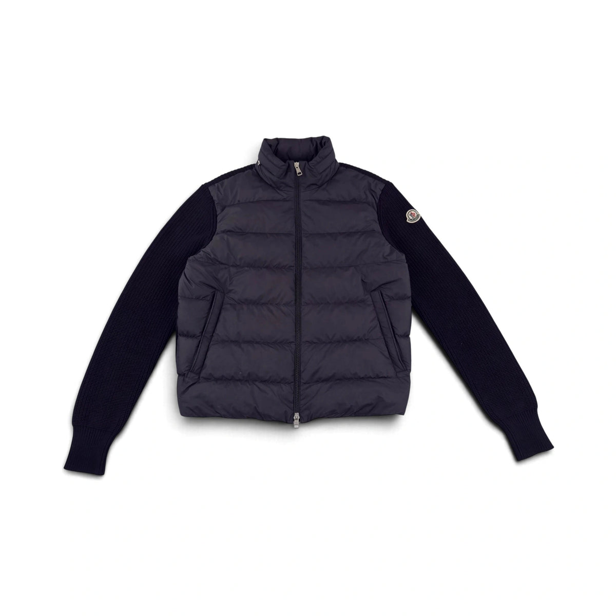 Moncler Cardigan Bi-Matière Tricot à Capuche