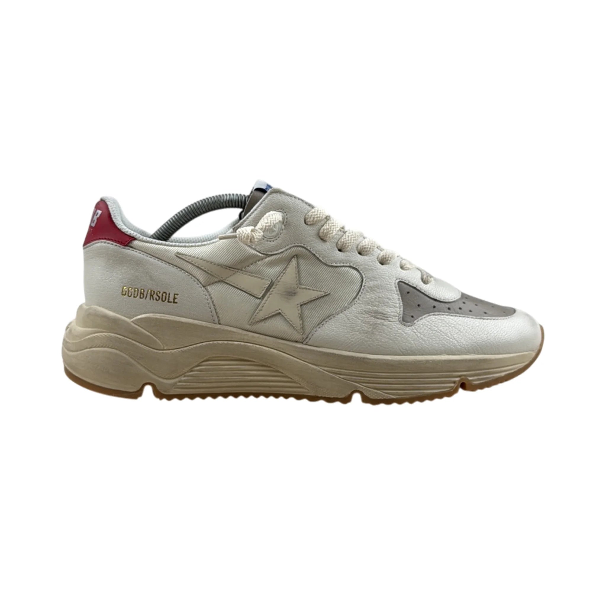 Golden Goose Running Blanc Talon Rouge