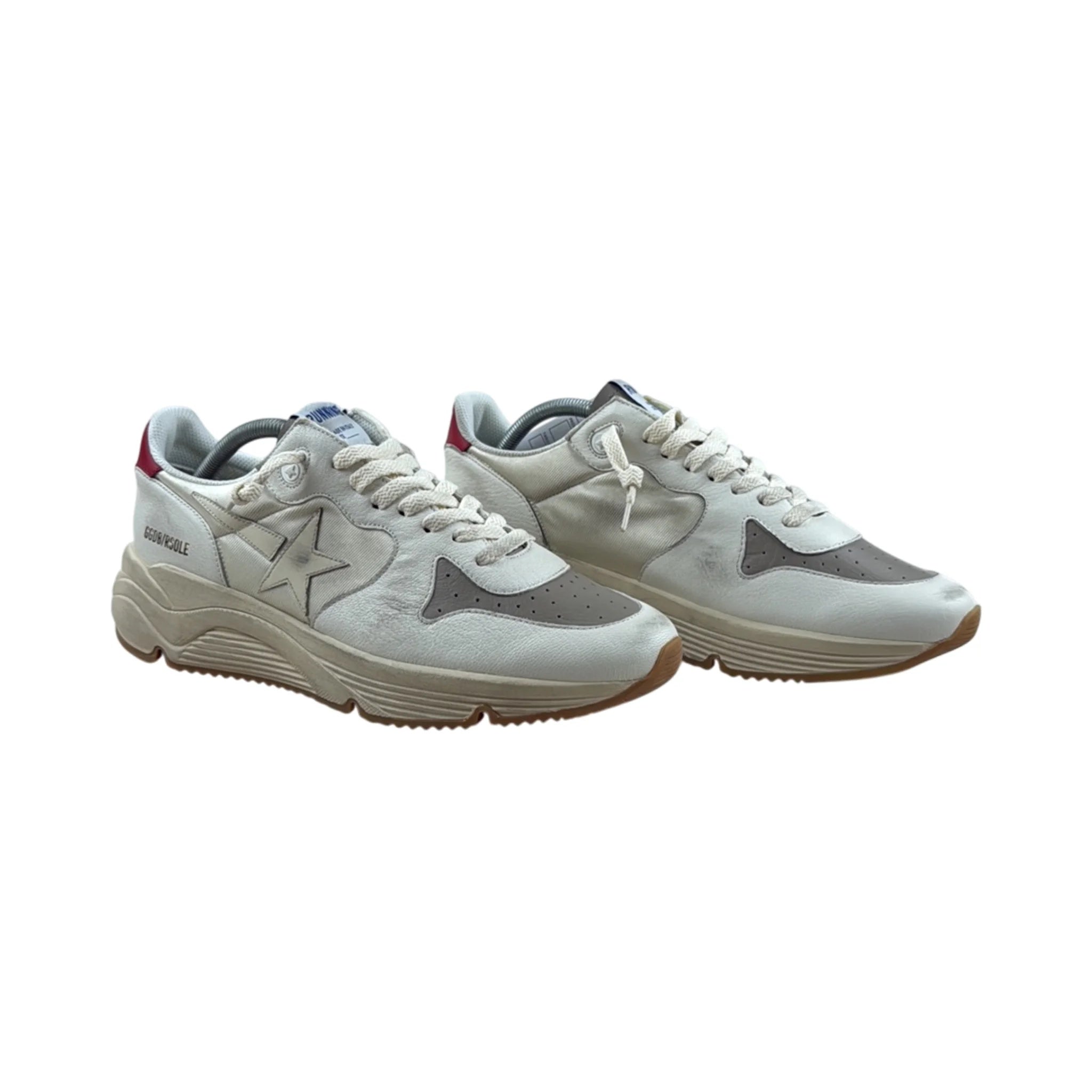 Golden Goose Running Blanc Talon Rouge