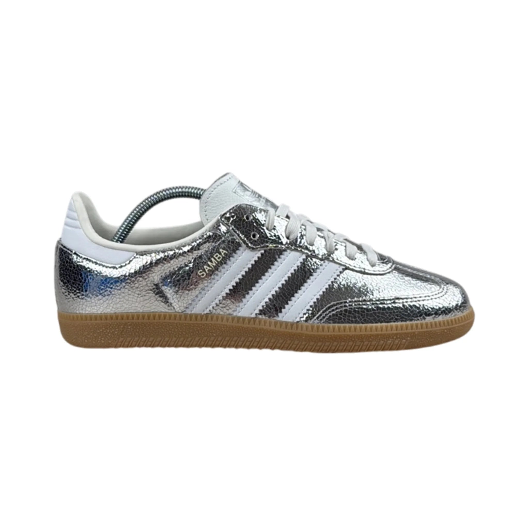 Adidas Samba OG Metallic Silver Cracked Leather