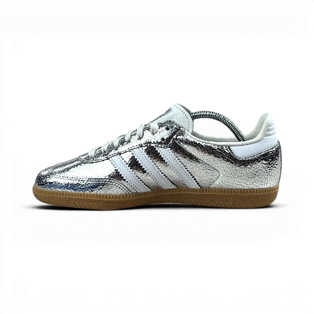 Adidas Samba OG Metallic Silver Cracked Leather