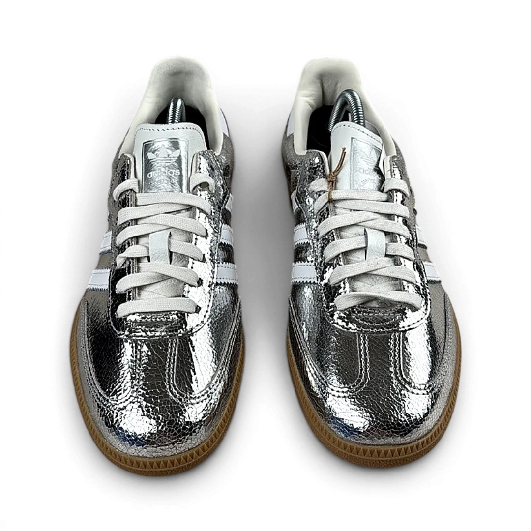 Adidas Samba OG Metallic Silver Cracked Leather
