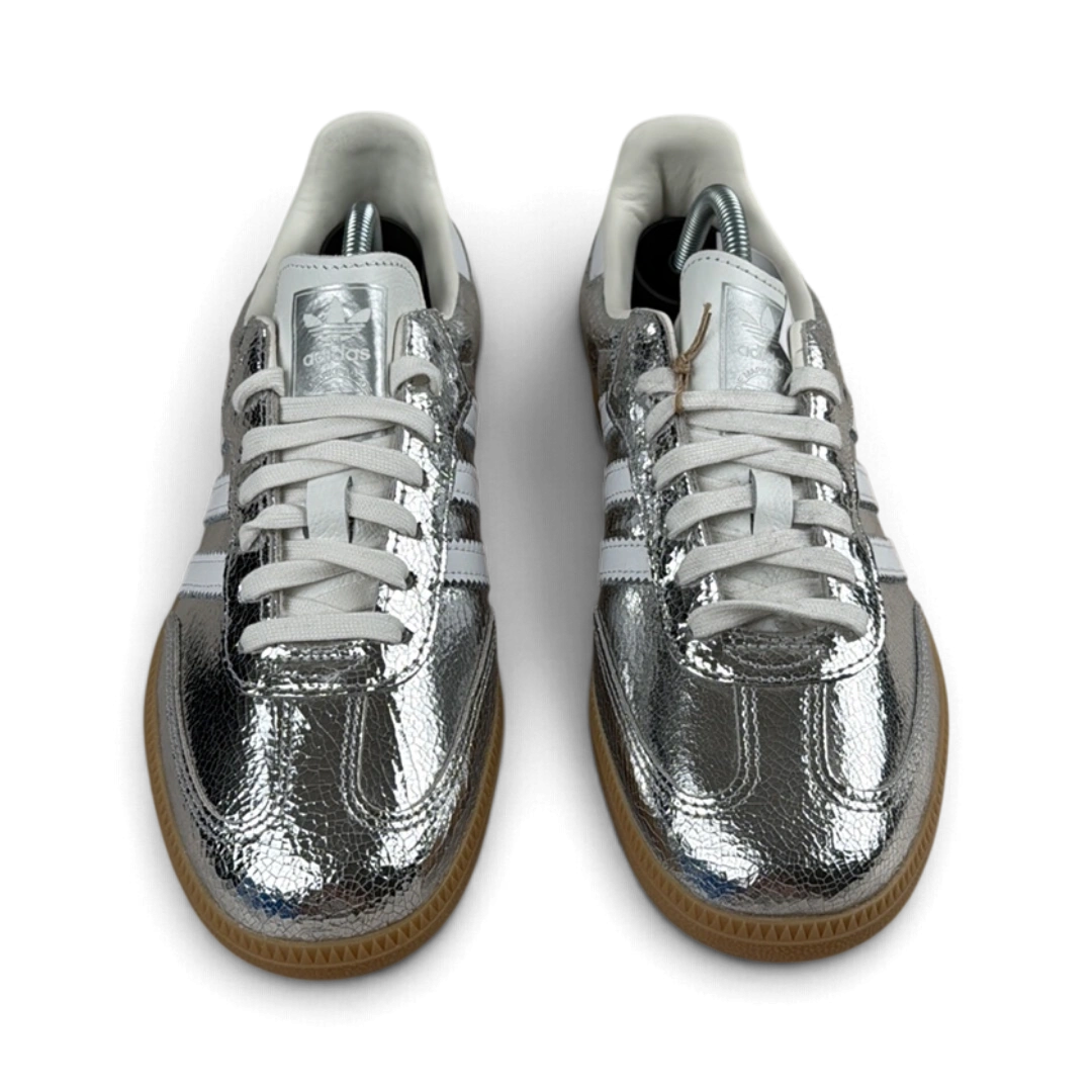 Adidas Samba OG Metallic Silver Cracked Leather