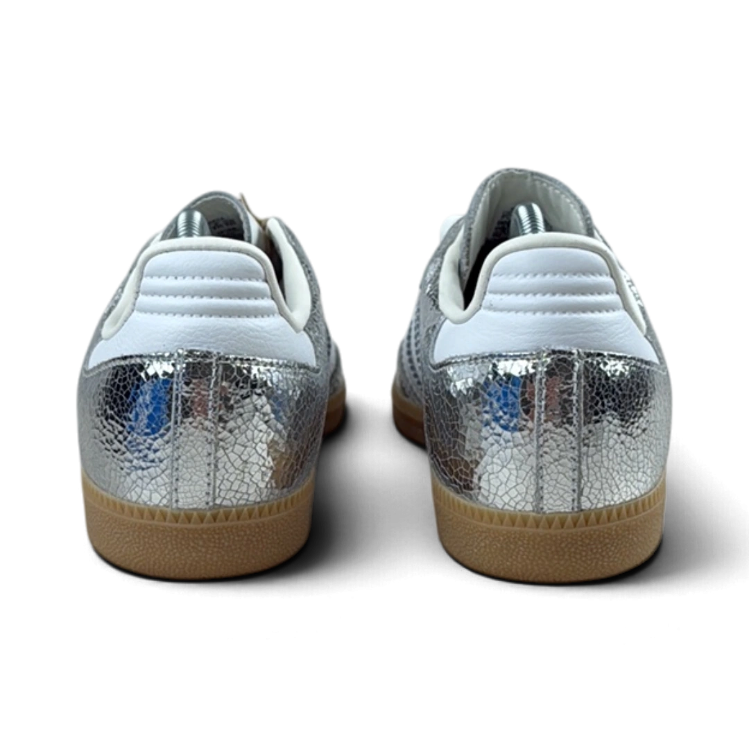 Adidas Samba OG Metallic Silver Cracked Leather