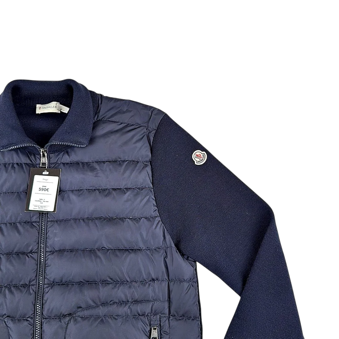 Moncler Cardigan Bi-Matière Sans Capuche — Taille L — Photo 2/3 #État_Très bon état