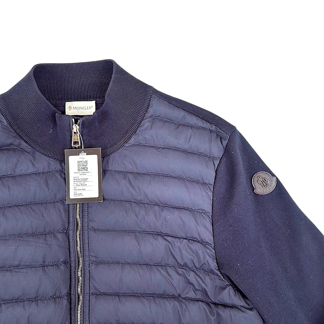 Moncler Cardigan Bi-Matière Sans Capuche — Taille L — Photo 2/3 #État_Très bon état