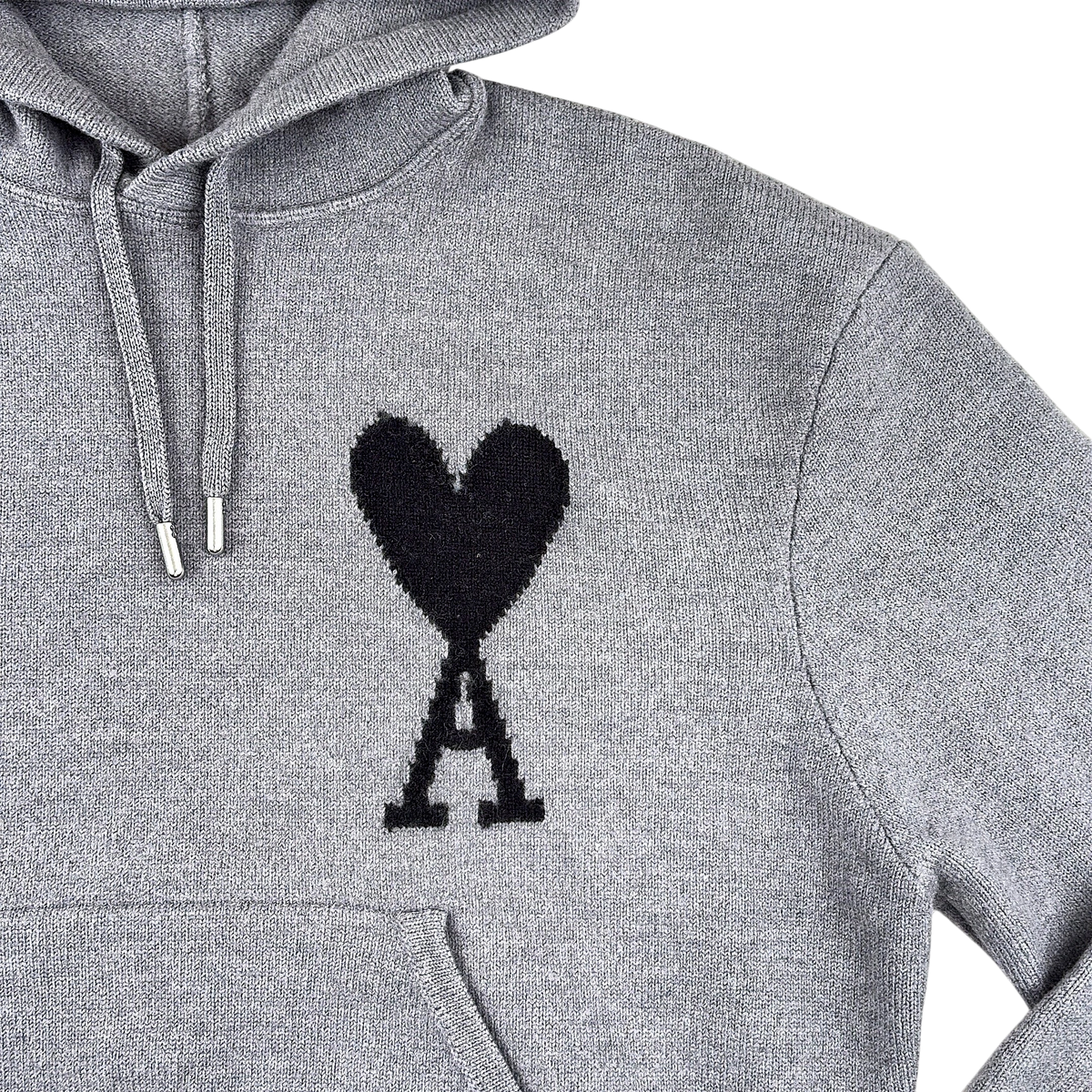 AMI Paris Sweat à Capuche Laine Coeur Noir — Taille M — Photo 2/3 #État_Très bon état