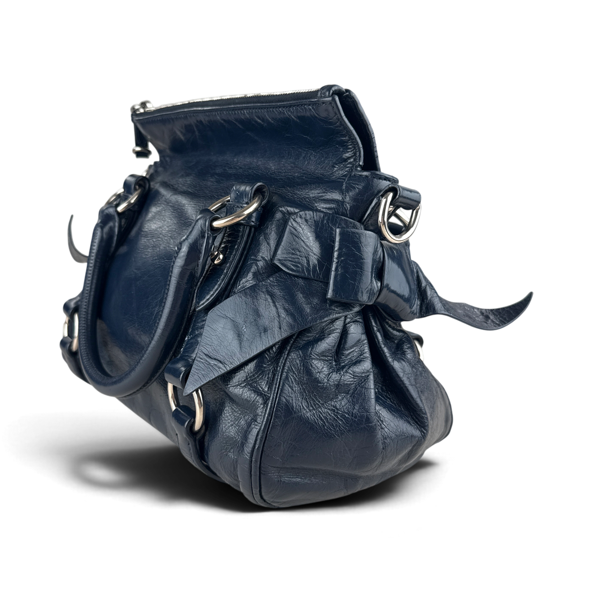 Miu Miu Sac Bleu Leather — Taille UNIQUE — Photo 5/7 #État_Très bon état