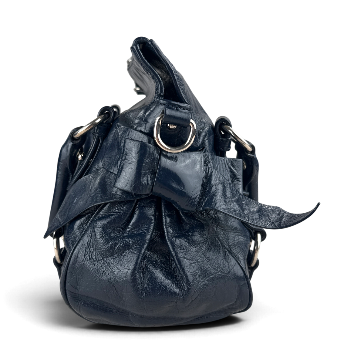 Miu Miu Sac Bleu Leather — Taille UNIQUE — Photo 6/7 #État_Très bon état